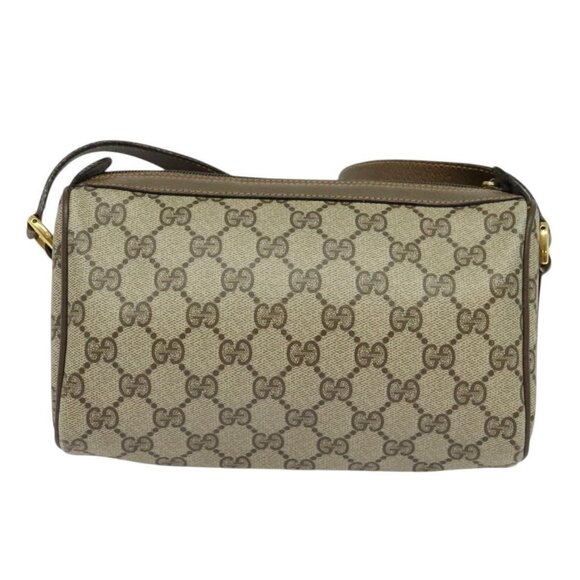 GUCCI GG Supreme Web Sherry Line Bag PVC Beige Gold - Picture 3 of 16